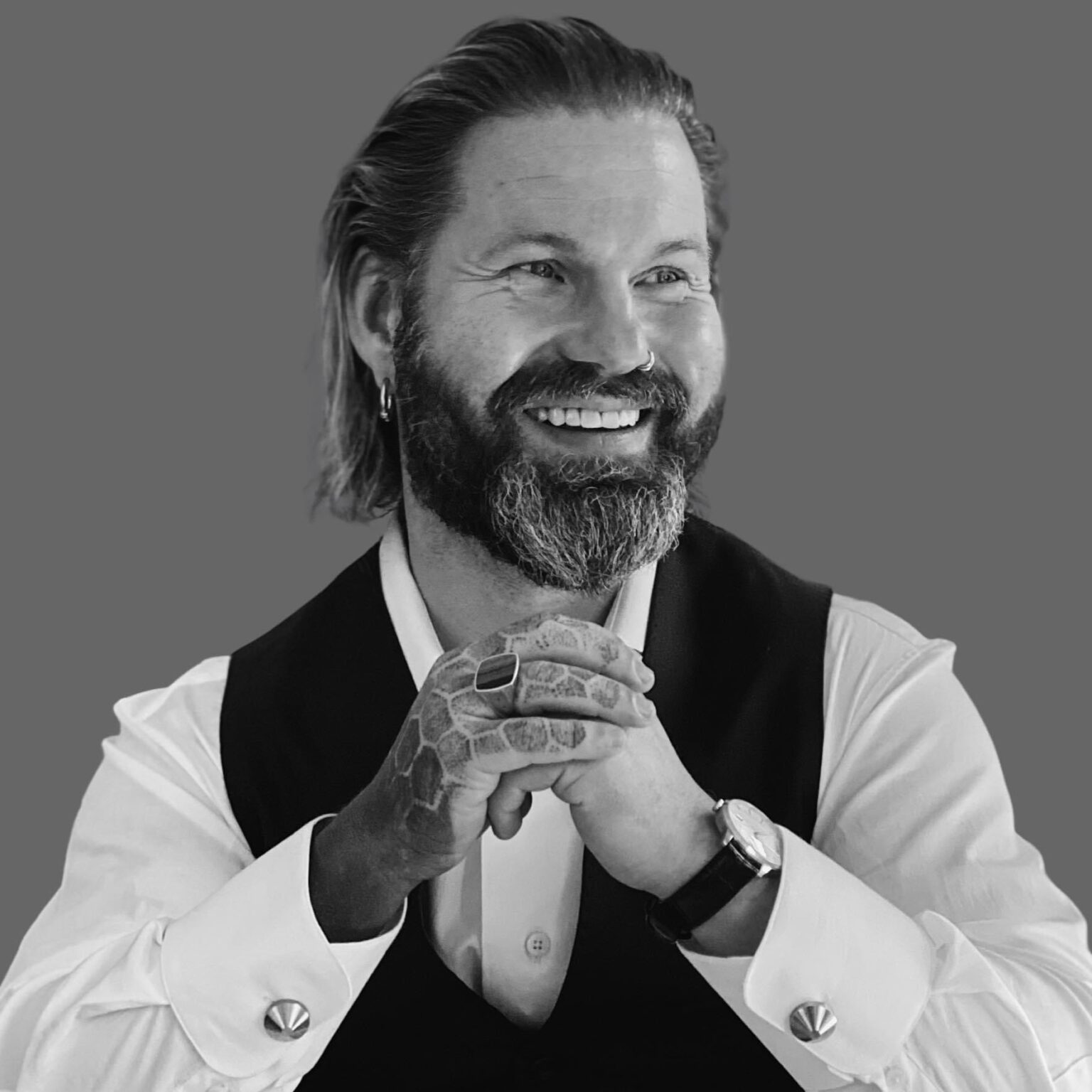 Kyrre Wangen svart/hvitt portrettbilde